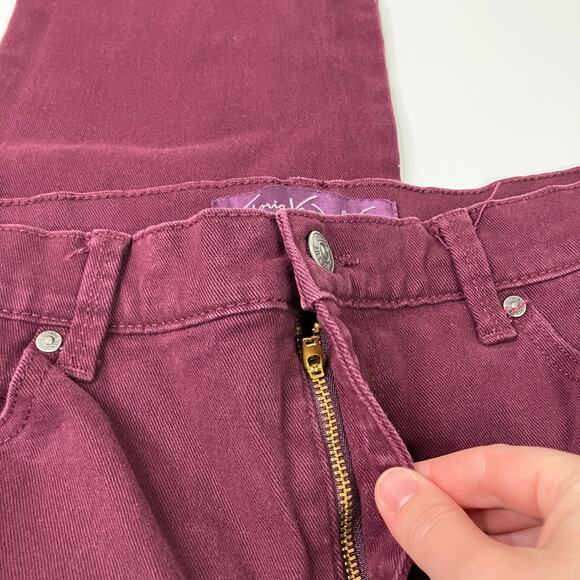 Gloria Vanderbilt | Amanda Jeans Tapered Maroon Cotton Spandex Womens 12PS - Picture 2 of 7